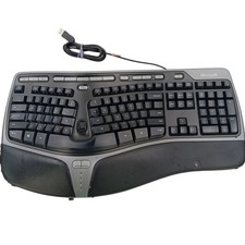 Microsoft Natural Ergonomic Keyboard 4000 USB Wired Black QWERTY PC Desktop picture