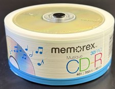 Memorex Music CD-R 40X, 80 Minute, 700MB, 30-Pack Spindle Sealed. Vj03 picture