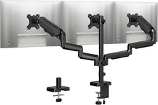 Triple Monitor Stand Desk Mount Black Alloy Steel 3 Monitors Up to 27in Each Arm picture