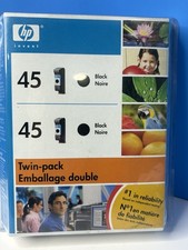 Genuine HP 45 Black Ink Twin Value Pack Print Cartridges NEW #229212 April 2008 picture