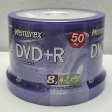 Memorex 50 Pack DVD-R 8x 4.7GB 120 Min Blank Printable Recordable New picture