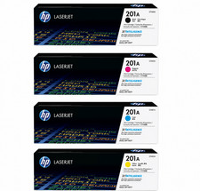 HP 201A Set of 4 Full Toner Cartdridge Black, Cyan, Magneta, Yellow. Unlocked ✅ picture