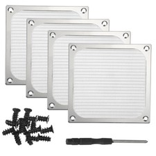 4Pcs 120mm Fan Filter Grills Aluminum Frame Mesh with Accessories, Silver picture