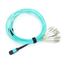 3M(10ft) MTP/MPO (APC) to 12 x LC Multimode Breakout Fiber Optic Cable, QSFP ... picture