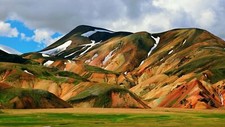Landscape nature mountains iceland snow field hills Custom Gaming Mat Desk picture