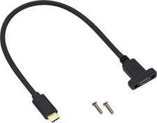 USB Type C 3.1Panel Mount Adapter Cable USB-C 3.1 Gen2 10Gbps Male to USB C picture