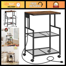 3-Tier Mobile Printer Stand with Power Outlets & USB Ports - Rolling Cart for Ho picture