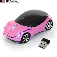 HuGuWdy Pink Wireless Car Mouse - 2.4G with USB Receiver, picture