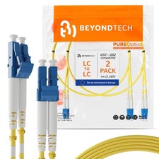 1m (3.28ft) LC to LC Fiber Patch Cable – (2 Pack) UPC Single-Mode Duplex Fibe... picture