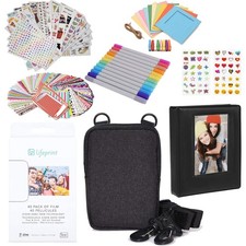 Lifeprint 3x4 Premium Zink Photo Paper Kit, 40 Pack, Album, Case & Markers picture