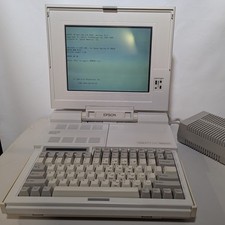 Epson Equity LT-386SX 1989 MS-DOS Laptop w/ PSU, Manuals, Floppies - IOB - Works picture