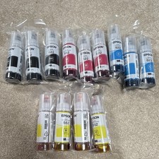 Lot of 18 Epson EcoTank Ink Bottles 522/552 Black Cyan Magenta Yellow 2029 picture