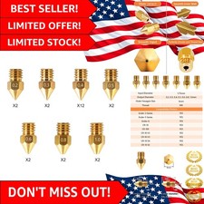24-Piece Brass Extruder Nozzle Kit for Precision 3D Printing - Fits MK8 & CR-10 picture