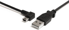 StarTech 6ft Left Angle USB 2.0 A to Mini-B Cable, Black, 480Mbps Speed picture