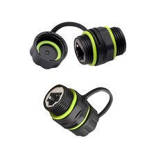 2 PCS RJ45 Panel Mount Connector Waterproof IP68 Shielded Bulkhead LAN CAT6 picture