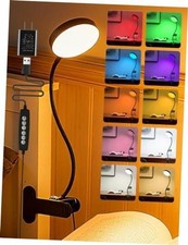 Clip on Light,10 RGB Colors+10 Brightness Clip on Desk Lamp with Clamp, Black picture