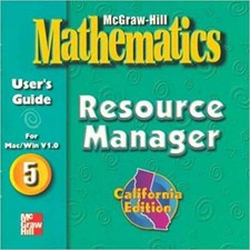 McGraw-Hill Mathematics: Resource Manager 5 PC MAC CD organize worksheets tests picture