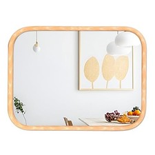 LVMU Rounded Rectangle Elegant Woodgrain Wall Mirror 20X30 Inch 20