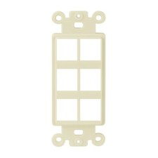 Construct Pro 6-Port Single Gang Keystone Decora Style Insert Strap (Ivory) picture
