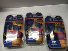 GE MaxSpeed IEEE 1284 Printer Cable 6' DB25M CEN36M Parallel  HO97889 LOT Of 3 picture