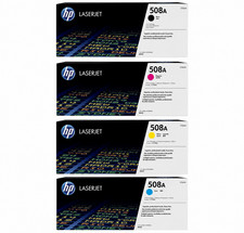 HP 508A 4 Pack Full Toner Set Black, Cyan, Magenta, Yellow  (CF 360A-CF 363A) picture