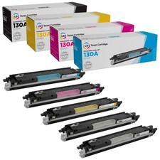 LD Reman Toner Cartridge Replacement for HP 130A (2 Black, 1 Cyan, 1 picture