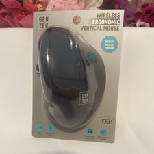 GEN TEK Wireless Ergonomic Vertical Mouse Black USB Optical 6-Button 1600 DPI picture