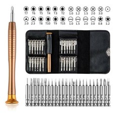 25 in 1 Screwdriver Set Precision Repair Mini Tool Kits with Black Leather Bag picture