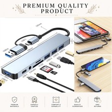 OULLX 8-in-2 USB-C Hub Docking Station SD TF Card Reader Audio USB 3.0 picture