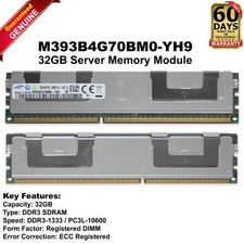 Samsung 64GB 2x32GB 4Rx4 DDR3L 1333MHz PC3L-10600R Memory Ram M393B4G70BM0-YH9 picture