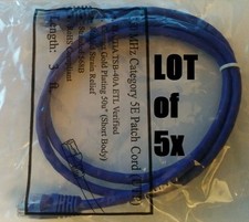 Lot of 5 3Ft Cat5E Gigabit GigE Ethernet LAN Network Cable Cord RJ-45 Short RJ45 picture