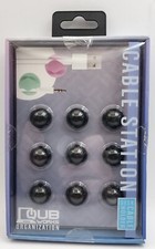 9 Pack of Cable Station Desk Cable Holders - QUB Works, Black picture