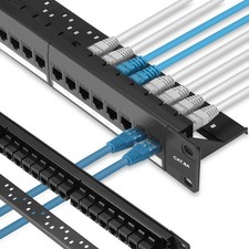 Rapink Patch Panel 24 Port Cat6A with Inline Keystone 10G Support, Pass-Thru picture