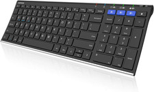 Bluetooth Keyboard Stainless Wireless Steel Full Size For Windows Ios Android picture