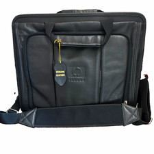 Vintage HP Invent Black Leather Laptop Briefcase Bag Organizer Multi Pocket picture