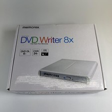 Memorex Slim External DVD Writer 8x USB Powered CD DVD-RW Drive White CDR 24x picture