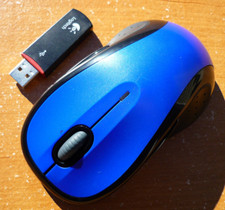 Logitech LX8 Wireless Laser Mouse + Receiver Metallic Blue M-BCK135 Clean Tested picture