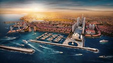 Landscape erica grenci sea city sunset art ship painting Custom Gaming Mat Desk picture
