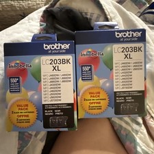 Two 2026 Brother LC203BK  2-Pack Color Ink Cartridges ( Lot Of Two) picture