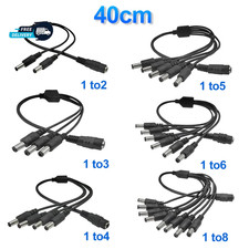 5.5* 2.1Mm 1 to 2/3/4/5/6/8 Way DC Power Splitter Cable 5V 12V Power Adapter Con picture