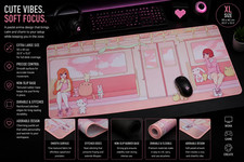 XL Kawaii Anime Gaming Mouse Pad Cute Pink Desk Mat 35.5x15.5