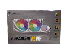 Gamdias Aura GL240 V2WH White gaming AIO Liquid CPU Cooler RGB 2-Fans NEW SEALED picture