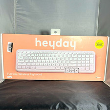heyday Full Size Wireless Bluetooth Keyboard Pink Full Number Pad QWERTY EN picture