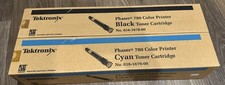 NEW Lot of 2 Tektronix Phaser 780 Black & Cyan Toner Cartridge 016-1679-00 picture