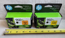 Lot of (2) Genuine HP 950XL Black Ink Cartridge Exp 2023 & 2024, NEW Sealed picture