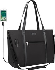 Laptop Tote Bag for Women 17.3 Inch Laptop Bag Waterproof Nylon Teacher Bag W... picture