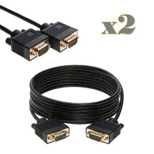 2-Pack 15FT SVGA VGA Cable Male to Male HD15 Monitor PC LCD Projector Video Cord picture