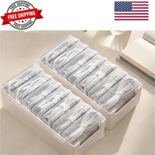 2 PCS Cable Organizer Box with 7 Clear Switch Case, Desktop Charger Cord Stor... picture