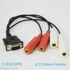 20pcs 30cm D-Sub 9pin DB9 9pin Male to 4 x 6.3mm 1/4