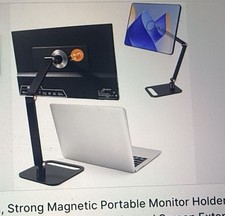 Magnetic Adjustable Desktop Stand, Black Metal/Aluminum Universal 4.7-17.3in picture
